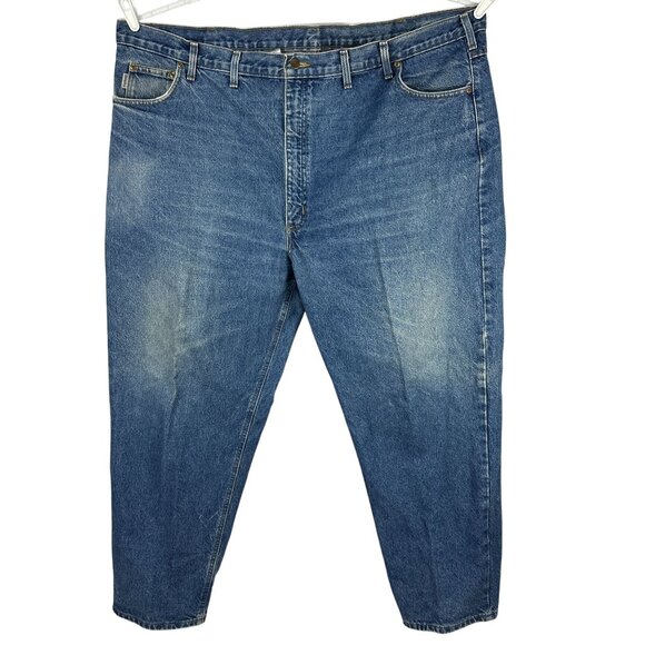 Carhartt Mens Relaxed Fit Blue Denim Jeans Size 58X30 Heavyweight Cotton - Picture 1 of 5